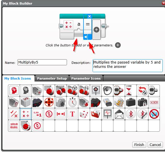 LEGO MINDSTORMS Education EV3 Create My Block Output and Input Variable - Step 2
