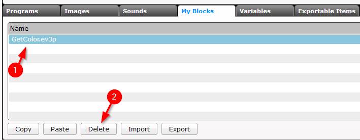 LEGO MINDSTORMS Education EV3 My Block - Delete Step 3