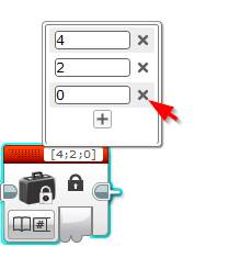 Lego EV3 Buttons Programming Constant Block Wire Example -Removing Array Values