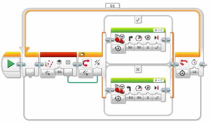 Lego EV3 Buttons Programming Random Block - Random Block Example Program 2 - Step 2