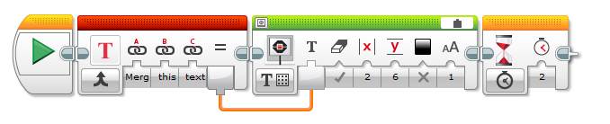 Lego EV3 Buttons Programming Text Block Example