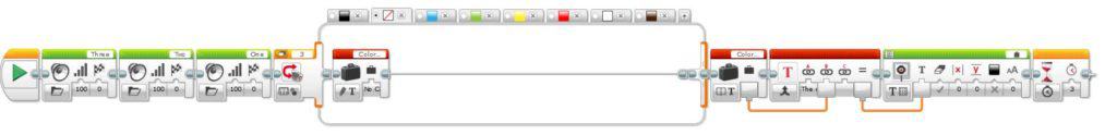 Lego EV3 Buttons Programming Text Block Sample Program 1 - Full Program