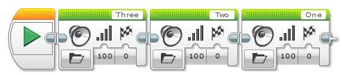 Lego EV3 Buttons Programming Text Block Sample Program 1 - Step 1