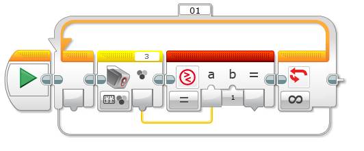 Lego EV3 Programming Compare Block Example Program 2 - Step 2