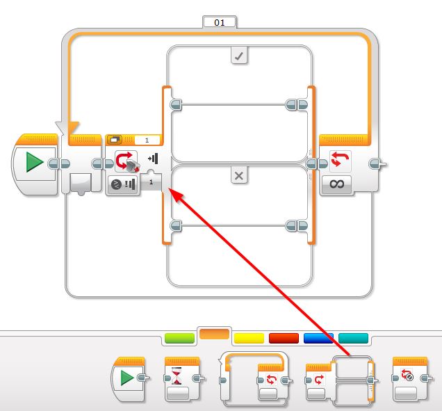 Lego-EV3-stop-at-object-switch-block