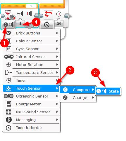 Lego Mindstorm EV3 Software - Touch Sensor Random Face - Step 2