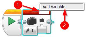 Lego Mindstorms EV3 Software - Zmienna Block - Show-Color-Name-krok 1