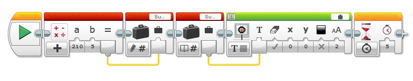 Lego Mindstorms EV3 Software - Zmienna Block - Zmienna kompletny program