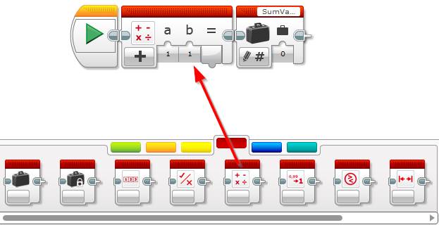 Lego Mindstorm EV3 Software - Variable Block - Write variable - Step 1