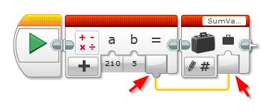 Lego Mindstorms EV3 Software - Zmienna Block - Napisz zmienna - krok 3