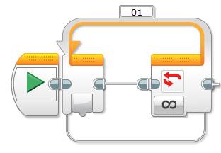 Lego Mindstorms EV3 Software - EV3 Brick Status Light Programming Block - Example Program 1 - Display Random Color - Step 1