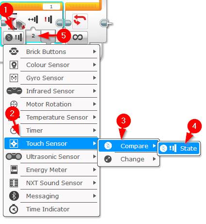 Lego Mindstorms EV3 Software - EV3 Brick Status Light Programming Block - Example Program 1 - Display Random Color - Step 3