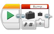 Lego Mindstorms EV3 Software - EV3 Brick Status Light Programming Block - Example Program 2 - Bump Game - Step 1