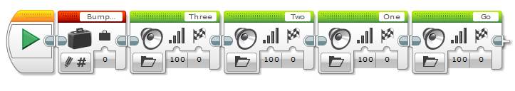 Lego Mindstorms EV3 Software - EV3 Brick Status Light Programming Block - Example Program 2 - Bump Game - Step 2