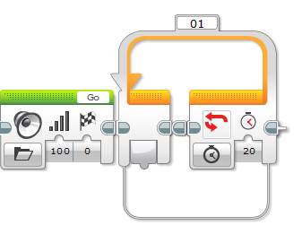 Lego Mindstorms EV3 Software - EV3 Brick Status Light Programming Block - Example Program 2 - Bump Game - Step 3