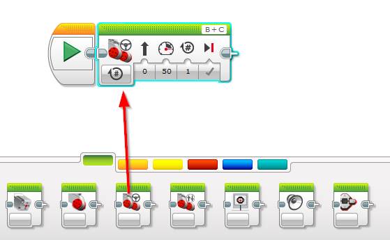 Lego Mindstorms EV3 Software - Move Robot Forward and Back - step 1