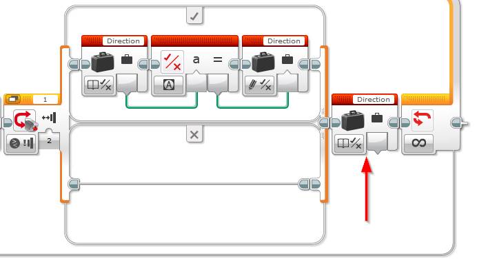 Lego Mindstorms EV3 Software - Touch Sensor Forwards and Backwards - Step 5