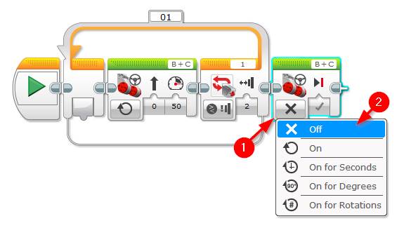 Lego Mindstorms EV3 Software - Touch Sensor Stop Robot - Step 3